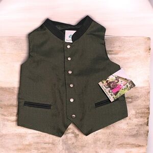 Stylish Kids' Olive Vest with Black Accents